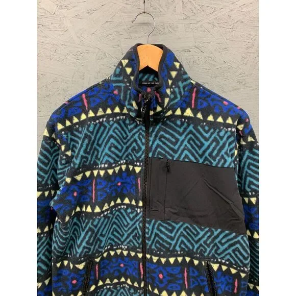 Quiksilver Men’s S OG Retro Printed Polar Fleece‎ Full Zip Jacket Hiking Outdoor - Picture 3 of 13